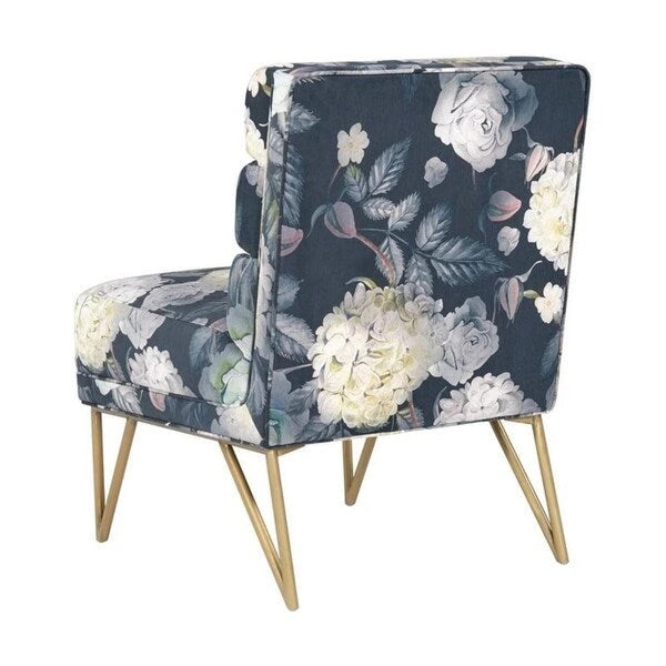 Fauteuil d'appoint en velours fleuri