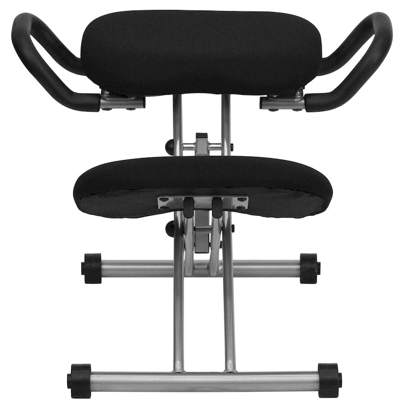 Chaise ergonomique à genoux avec poignées - Tissu noir
