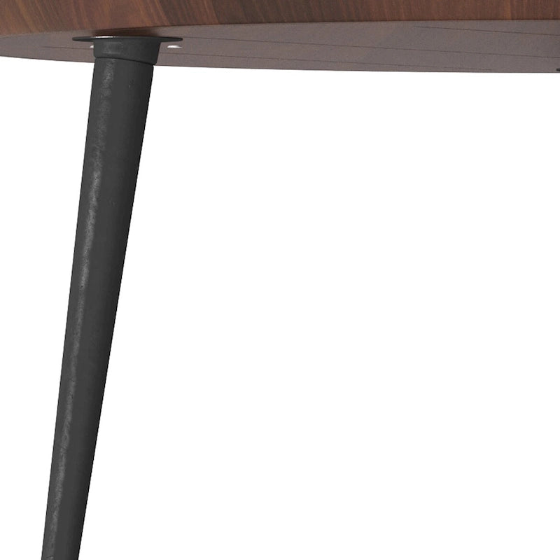 Table basse ronde industrielle moderne avec plateau en bois d'acacia massif