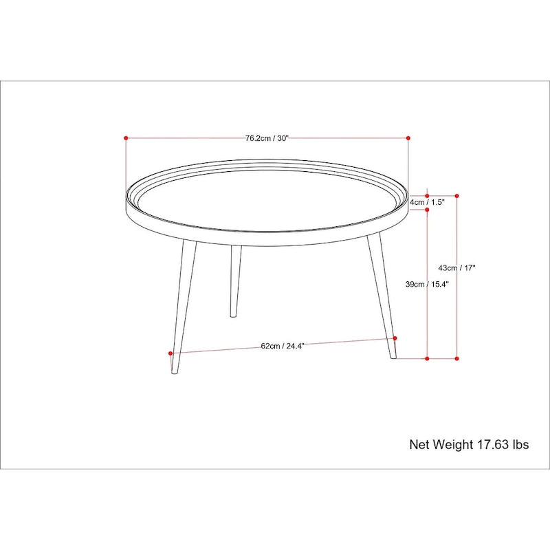 Table basse ronde industrielle moderne avec plateau en bois d'acacia massif