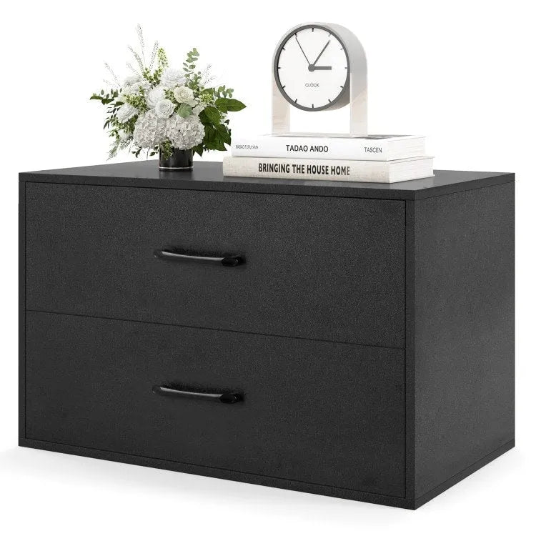Meuble de rangement superposable à 2 tiroirs avec poignées