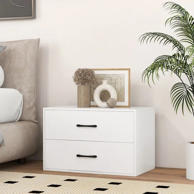 Meuble de rangement superposable à 2 tiroirs avec poignées