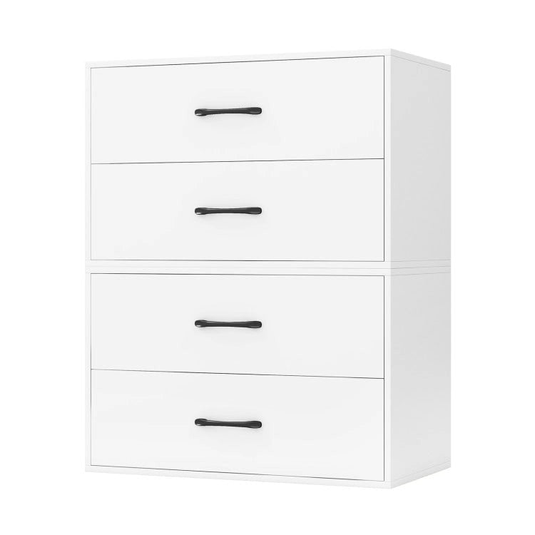 Meuble de rangement superposable à 2 tiroirs avec poignées
