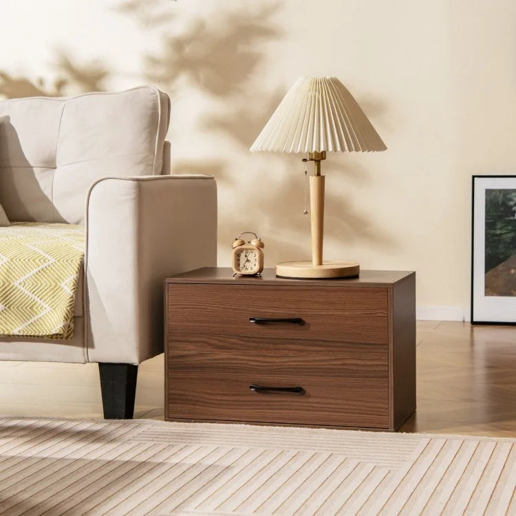 Meuble de rangement superposable à 2 tiroirs avec poignées