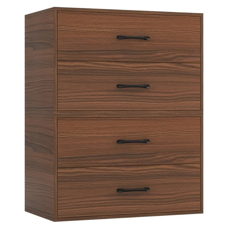 Meuble de rangement superposable à 2 tiroirs avec poignées