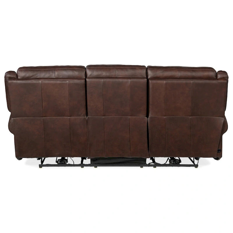 Canapé inclinable électrique en cuir de 226 cm de large avec fonction zéro gravité, appuie-tête électrique et port USB