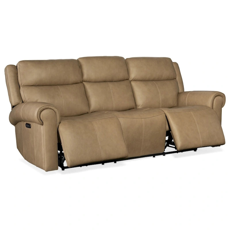 Canapé inclinable électrique en cuir de 226 cm de large avec fonction zéro gravité, appuie-tête électrique et port USB
