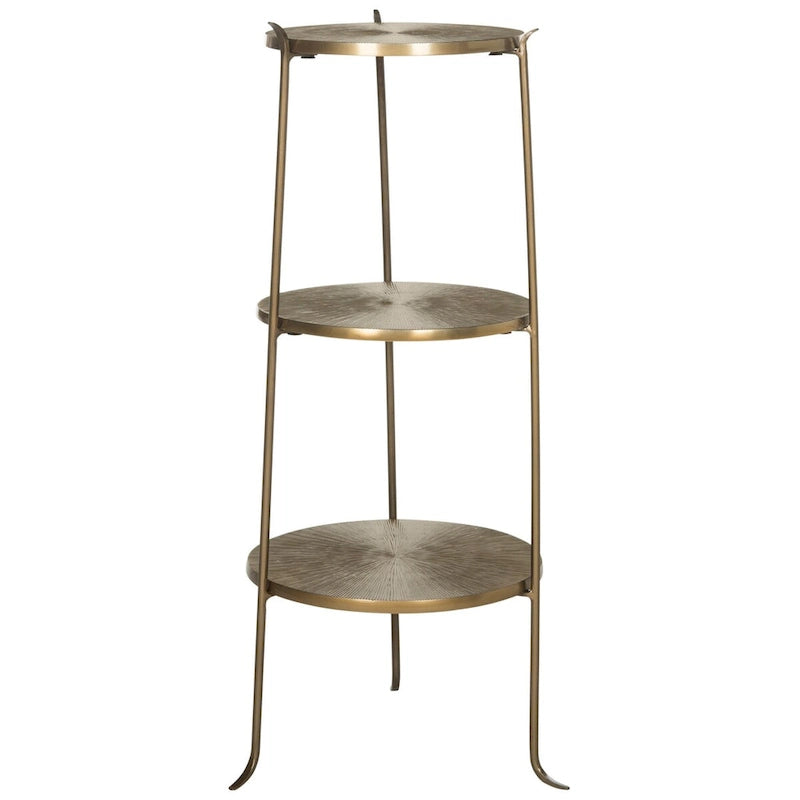 Table d'appoint en laiton avec motif rayonnant – 35,6 cm (L) x 35,6 cm (P) x 80 cm (H)