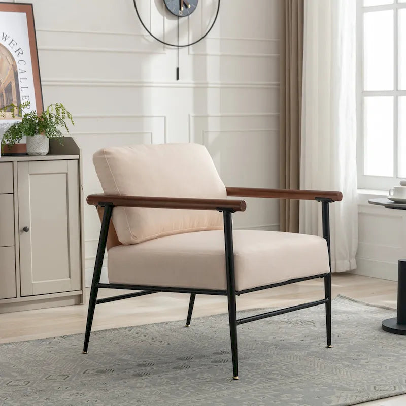 Fauteuil soucoupe pliable avec coussin en fausse fourrure