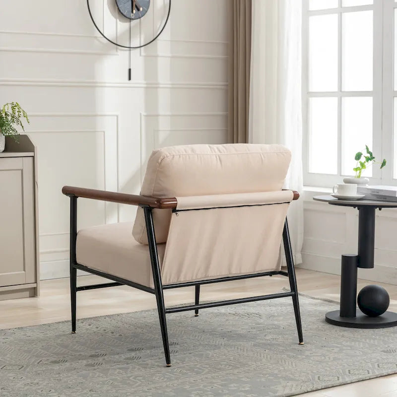 Fauteuil soucoupe pliable avec coussin en fausse fourrure