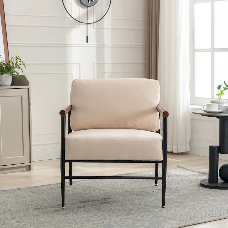 Fauteuil soucoupe pliable avec coussin en fausse fourrure