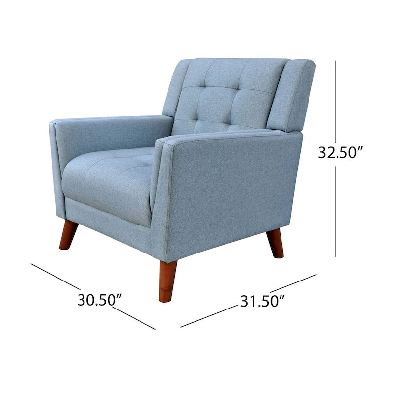 Fauteuil rembourré à dossier capitonné