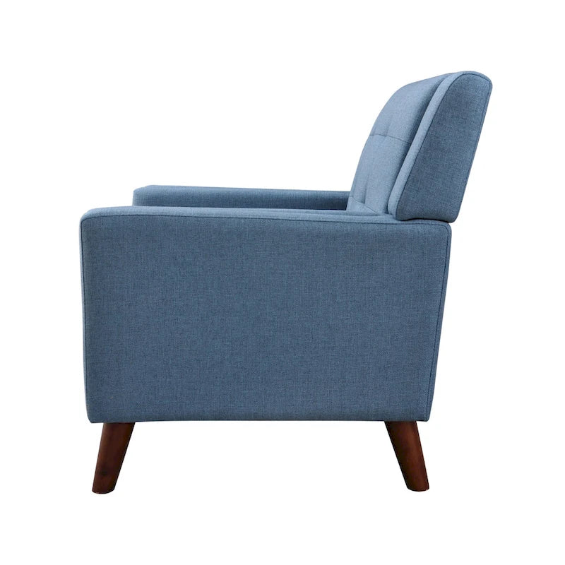 Fauteuil rembourré à dossier capitonné