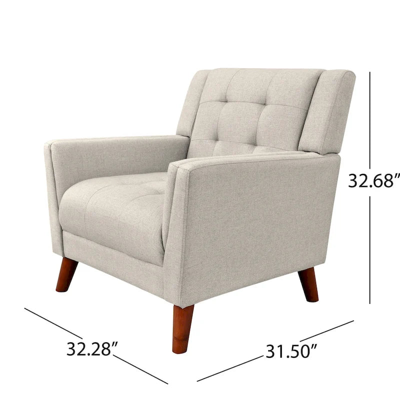 Fauteuil rembourré à dossier capitonné