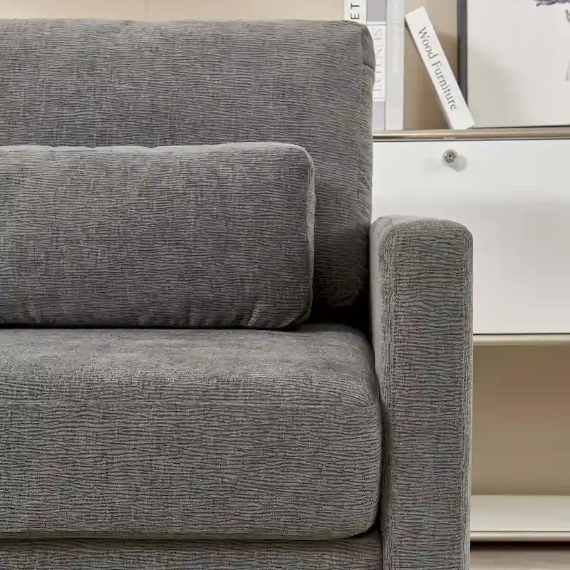 Fauteuil d'appoint rembourré en chenille avec accoudoirs
