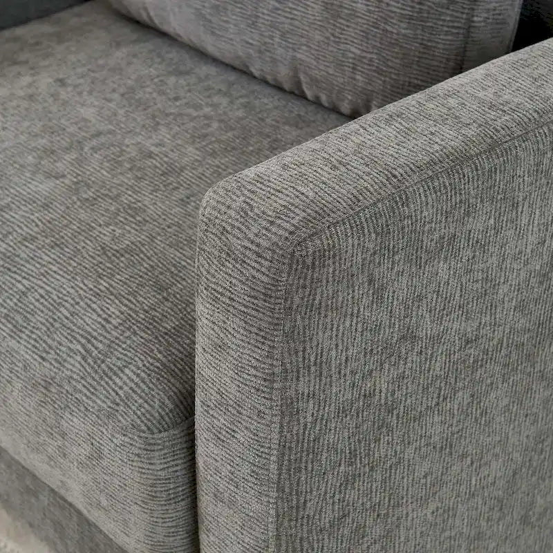 Fauteuil d'appoint rembourré en chenille avec accoudoirs