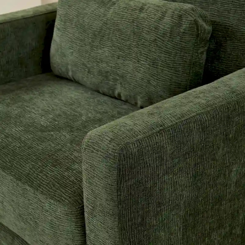 Fauteuil d'appoint rembourré en chenille avec accoudoirs