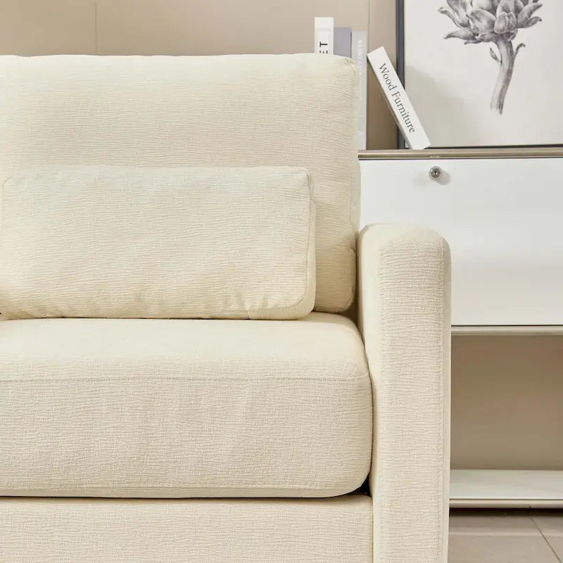 Fauteuil d'appoint rembourré en chenille avec accoudoirs