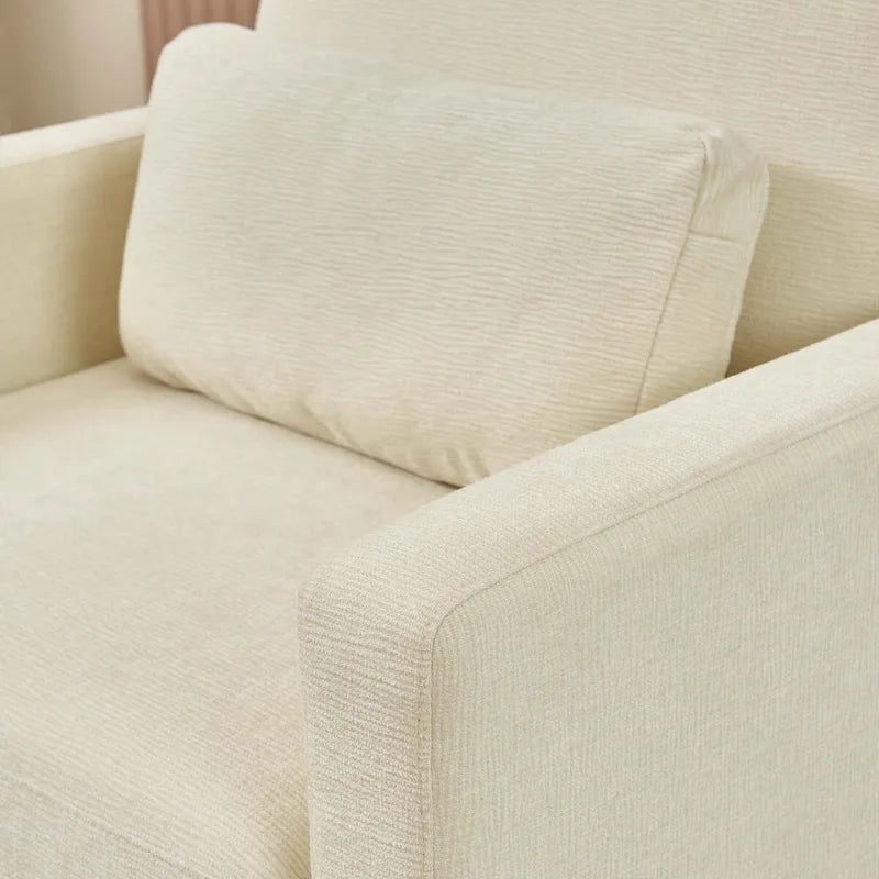 Fauteuil d'appoint rembourré en chenille avec accoudoirs