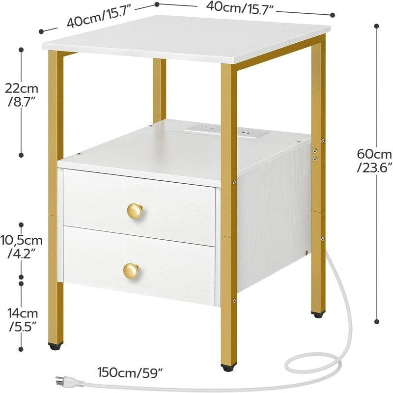 Table de chevet avec station de recharge