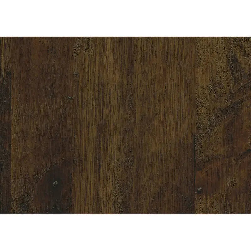 Table basse carrée de 32 pouces avec 2 tiroirs, bois marron, pieds noirs