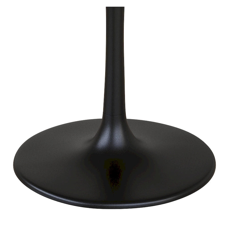 Table à manger plateau marbre et piètement acier – Gris et noir