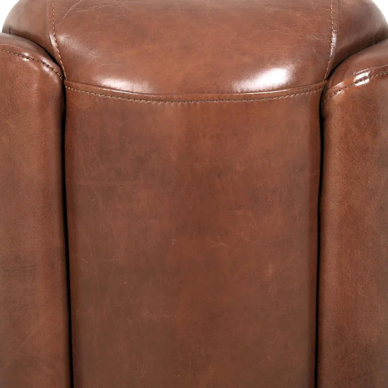 Fauteuil en cuir pleine fleur marron, L70xP76xH69