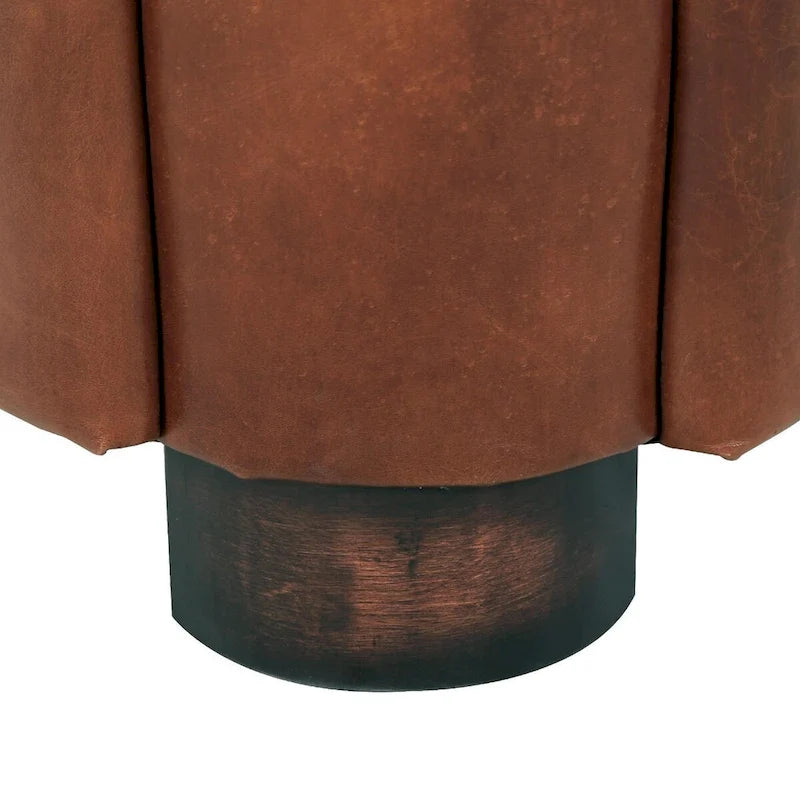 Fauteuil en cuir pleine fleur marron, L70xP76xH69