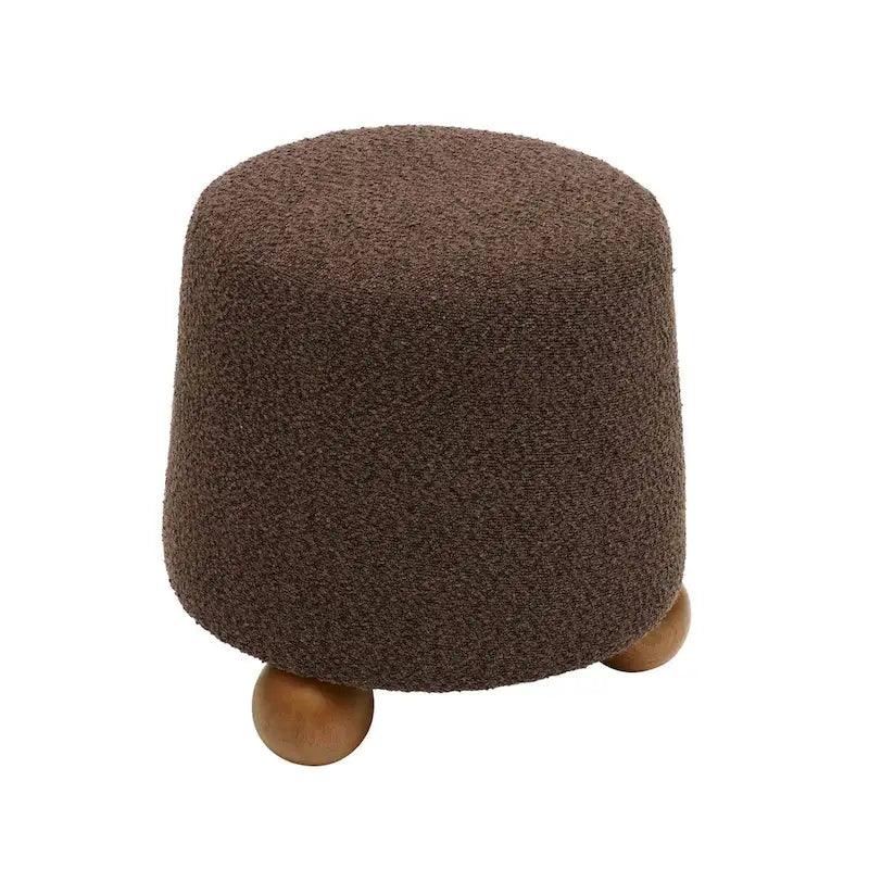 Tabouret rembourré Boucle avec pieds en bois massif