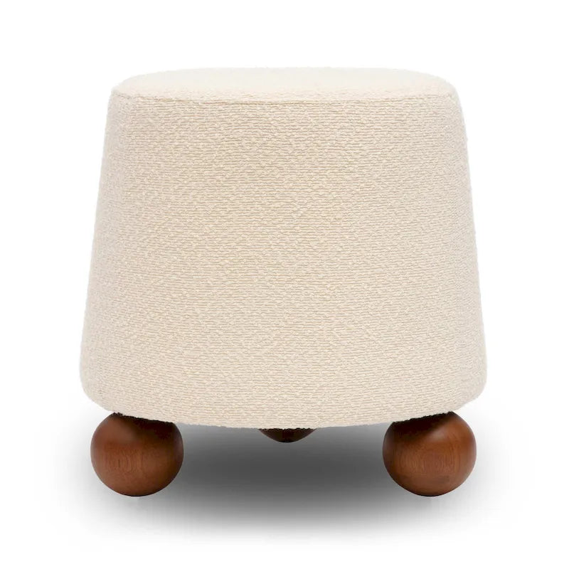 Tabouret rembourré Boucle avec pieds en bois massif
