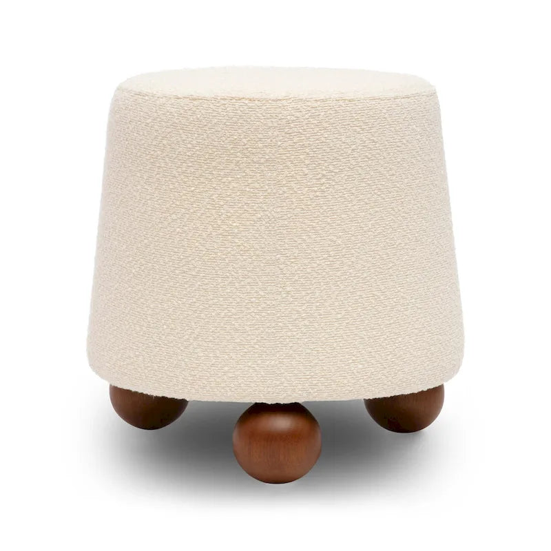 Tabouret rembourré Boucle avec pieds en bois massif