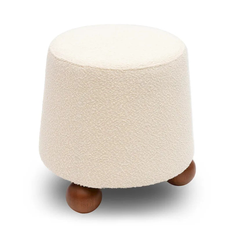 Tabouret rembourré Boucle avec pieds en bois massif