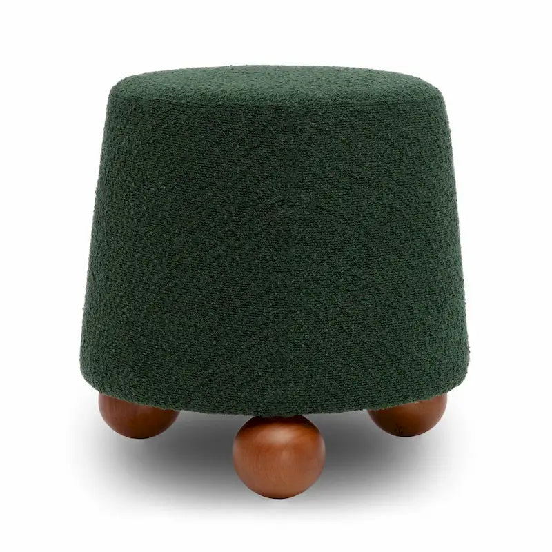 Tabouret rembourré Boucle avec pieds en bois massif