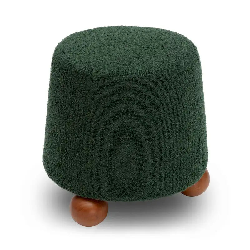 Tabouret rembourré Boucle avec pieds en bois massif