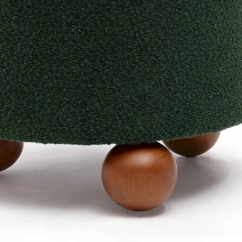 Tabouret rembourré Boucle avec pieds en bois massif