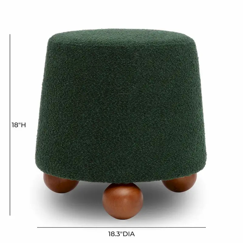 Tabouret rembourré Boucle avec pieds en bois massif