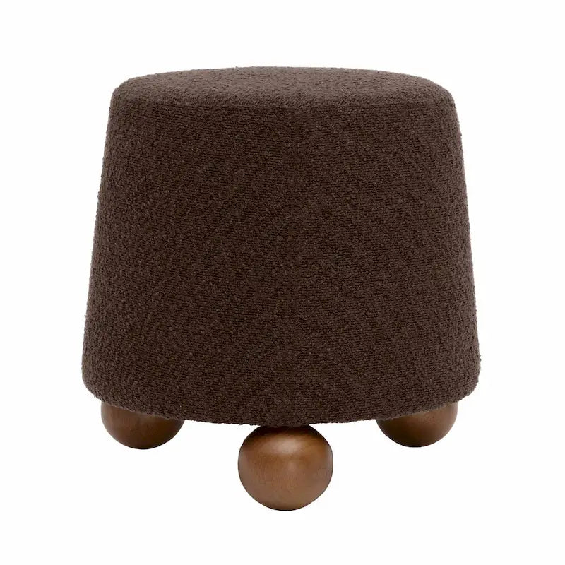 Tabouret rembourré Boucle avec pieds en bois massif