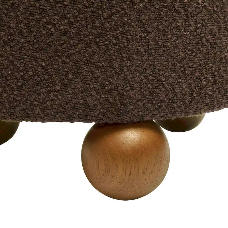 Tabouret rembourré Boucle avec pieds en bois massif