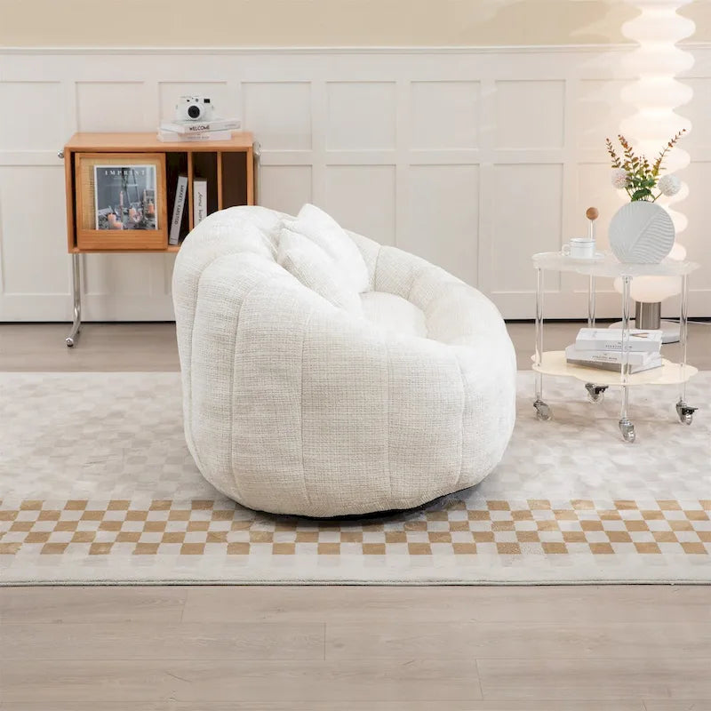 Pouf en mousse déchiquetée