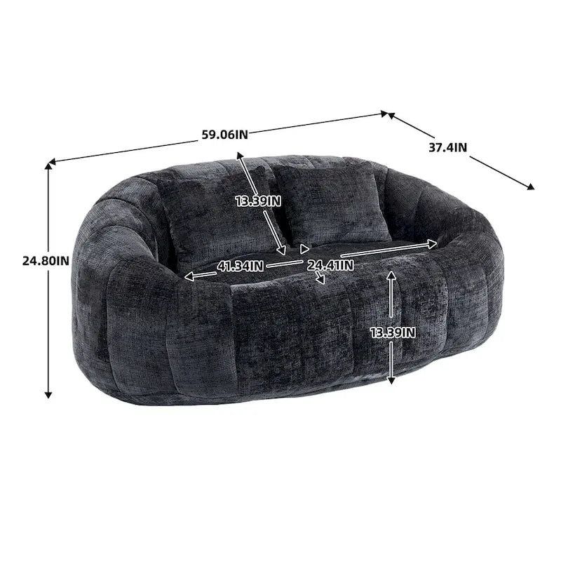 Pouf en mousse déchiquetée