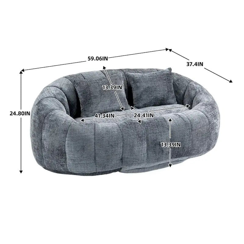 Pouf en mousse déchiquetée
