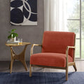 Fauteuil de salon mi-siècle avec assise rembourrée et cadre en bois