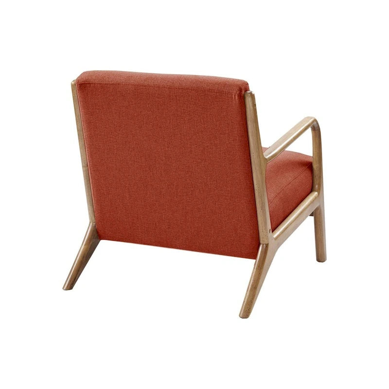 Fauteuil de salon mi-siècle avec assise rembourrée et cadre en bois