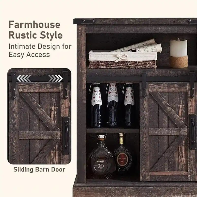 Meuble de rangement de salle de bain avec porte coulissante de style grange